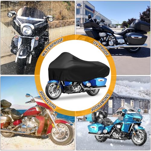 Motorcycle Half Cover Waterproof Windproof Outdoor Dustproof for Touring Models Road King Street Glide Road Glide and More. Black - size: Half Cover