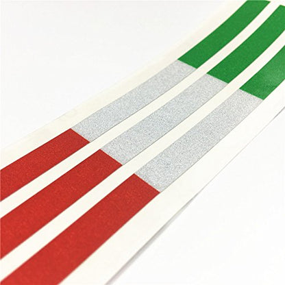 2lots National Flag Italy Motorcycle Helmet Car Sticker Decal Auto Exterior Accessories 120x8mm