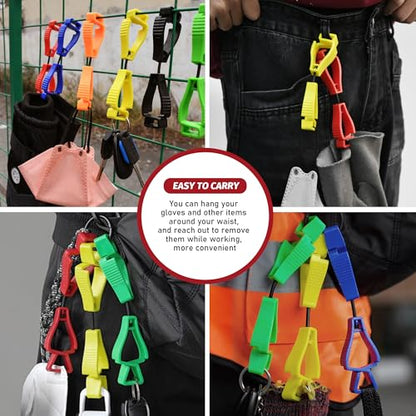 50PCS Glove Clips for Work Glove Holders, Work Safety Clip Glove Keeper, Glove Grabber Clip Holder for Belt Loop Worker Construction(Yellow) Bulk