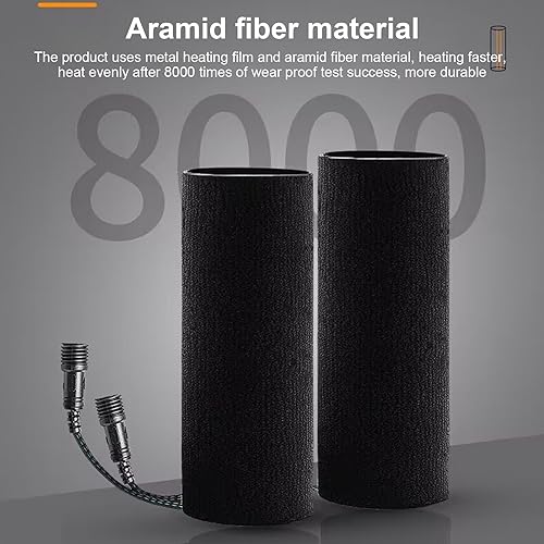 Heated Motorcycle Grip Cover, Aramid Fiber Heated Handlebar Pad with 6 Temperature Settings for Motorcycles and ATVs