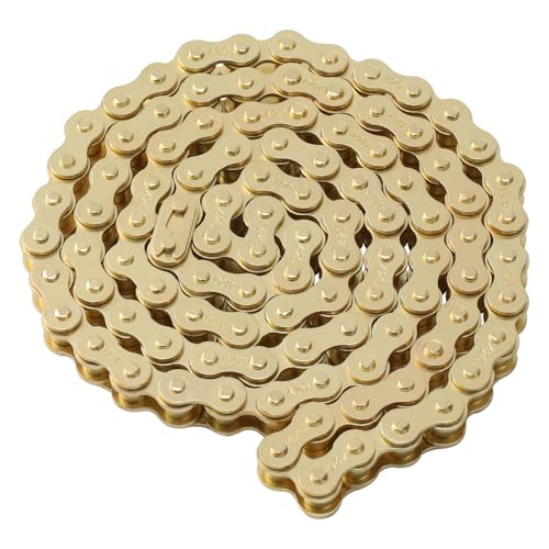 KAMIER 420 Drive Chain 102 Link Gold with Chain Breaker Tool for CRF50F XR50R KX65 KLX110 TTR110 50cc 70cc 90cc 110cc 125cc SSR TaoTao Coolster Pit Dirt Bike 4 Wheeler ATV Go Kart Cart Mini Bike Parts - color: Gold, size: Gold
