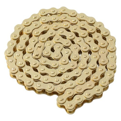 KAMIER 420 Drive Chain 102 Link Gold with Chain Breaker Tool for CRF50F XR50R KX65 KLX110 TTR110 50cc 70cc 90cc 110cc 125cc SSR TaoTao Coolster Pit Dirt Bike 4 Wheeler ATV Go Kart Cart Mini Bike Parts - color: Gold, size: Gold