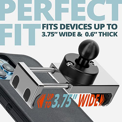 Tackform Enduro 20MAXX Vibe Chrome Phone Holder - Vibration Dampening - Grip Optimized for Motorcycle and Harsh Off Road Terrain | 20mm Aluminum Ball - color: 20MAXX VIBE CHROME