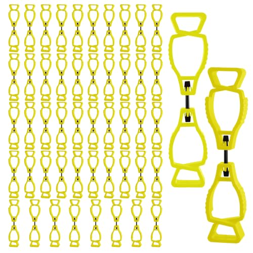 50PCS Glove Clips for Work Glove Holders, Work Safety Clip Glove Keeper, Glove Grabber Clip Holder for Belt Loop Worker Construction(Yellow) Bulk