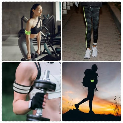 6Pcs High Visibility Reflective Bands, Elastic Ankle Straps Wristbands Reflective Arm Bands for Night Walking Reflective Gear for Bike Pants Cuff Clip Cycling Running Jogging Outdoors Hiking