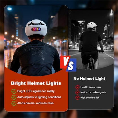 JDBMAOYE Helmet Light – Rechargeable LED Bicycle Helmet Warning Light, Suitable for Motorcycles, Scooters, Snowmobile Helmet Light, High Visibility, Lightweight, for Helmets