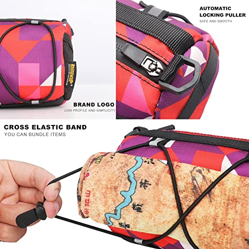 Rhinowalk Bike Handlebar Bag, Bicycle Front Bag Shoulder Bag Storage Bag with Shoulder Strap for Road Mountain Bike Cycling Travel - color: camouflage red