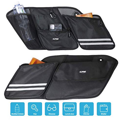 AUFER Left & Right Side Motorcycle Saddlebag Organizers Storage Bags Saddle bag Organizers Bag Compatible With For 1993-2013 Harley Touring Road King Road Glide Electra Glide Street Glide