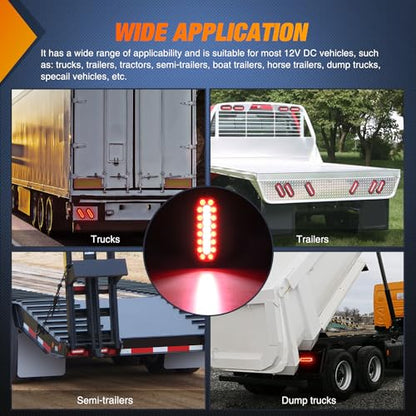 Nilight 2PCS 6Inch Oval LED Trailer Tail Lights Red White 23LEDs w/Flush Surface Mount Grommets IP67 Waterproof Stop Brake Running Reverse Backup Light for Trucks RV - color: 2Pcs 6" Red/White Tail Lights