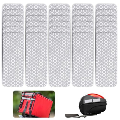30 PCS Reflector Stickers, Reflective Stickers for Helmet Self-Adhesive Bike Reflectors Reflective Tape Outdoor Waterproof for Outdoor Use on Truck/Car/Motorcycle/Clothing/Helmet 1.18" X 3.15" White
