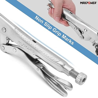 MAXPOWER 9-Inch Locking Chain Clamp with 19.7-Inch Chain, 2 Pack - size: 19.7" Chian