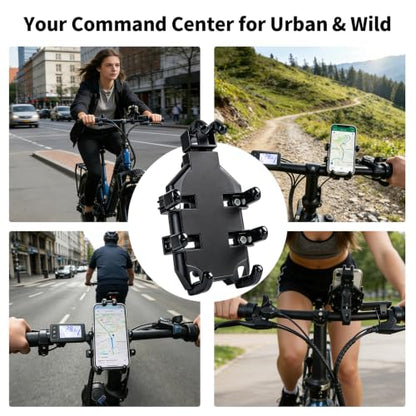 ZNH Bike Phone Holder, Bicycle Phone Mount - Bike Accessories | Phone Holder for Ebike,Scooter,Motorcycle, Secure Holder for 4.8-7.2 Inch All Cell Phones (Black)