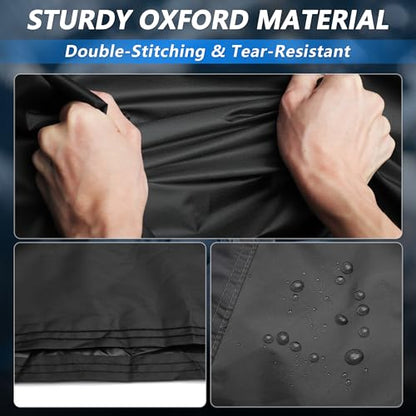 X AUTOHAUX 230cm/91" Motorcycle Cover Waterproof for Harley-Davidson Sportster S/Iron 883 Heavy Fabric Outdoor Sun UV Rain Dust All Weather Protection Motorbike Cover Black - size: 230*95*125cm