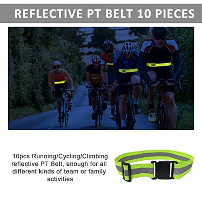 Reflective Vest - Running Vest Reflector, Reflective Running Vest with Safety Straps, High Visibility Reflector - color: J-10pcs Belt