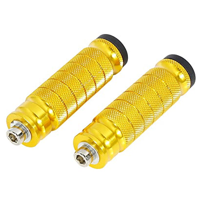 F FIERCE CYCLE 1 Pair 6mm Aluminum Aolly Motorcycle Rearsets Rear Set Footrest Footpeg Foot Rest Peg Motorbike Gold Tone - color: Gold Tone