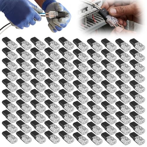 100PCS Double Wire Plug in Connector Led Light Strip Connectors 2 Pin, 2026 New Wire Connectors with Locking Buckle for Appliance Repair, 2 Wire Connector for Home Automotive Electrical Wiring - color: 100 PCS