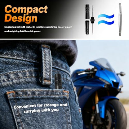 New Tire Repair Kits with 5 Tire Plugs,Dual-Ended Tubeless Bike Tires Repair Kit with Reamer & Insertion Fork,Portable Flat Tires Repairs Kit for Mountain Road Bicycle/Autos