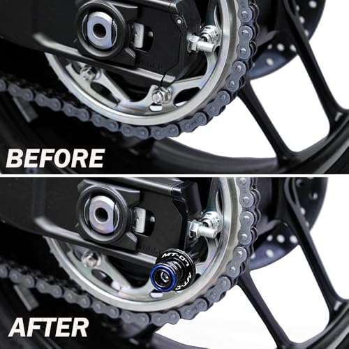 MOWOK Fit For YAMAHA MT-07 MT07 2026 2025 2024 2023 2022 2021 2020 2019 2018 2017 2016 2015 2014 Motorcycle Accessories Stand Screws Swing Arm Swingarm Spools slider (Blue) - color: Blue