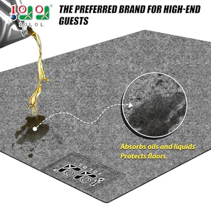 10L0L Golf Cart Premium Garage Floor Mat-Waterproof Anti-Slip Thickened Mat for Golf Cart Motorcycle Mower ATV UTV Parking Mat-106in x 59in - color: Gray