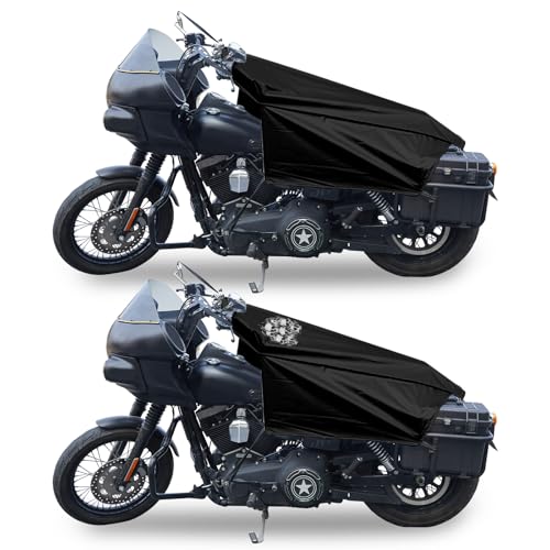 GARGOYLE BELLS Motorcycle Cover Seat Shade Cover Bike Covers Lightweight Half Covers Outdoor Sun Protection All Season Fits Various Motorcycle Models-2Pack - color: Black+Black With Skull, size: M