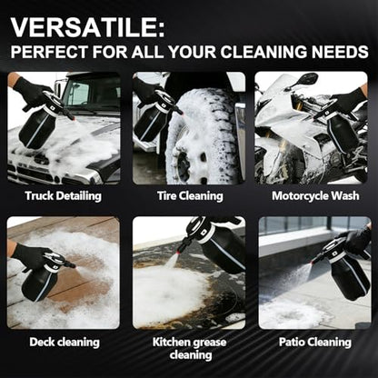 Electric Foam Sprayer,2L Portable Rechargeable Cordless Pressurized Spray Foam Cannon, Easy Clean & Acid Resistant for Car Wash Detailing Garden Black (Electric Foam Sprayer 2.0) - size: Electric Foam Sprayer 2.0