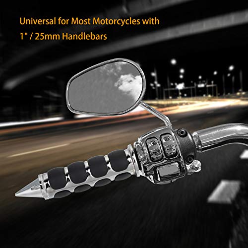 NTHREEAUTO 1" / 25mm Motorcycle Hand Grips Universal Handlebar Throttle Grip - color: Chrome