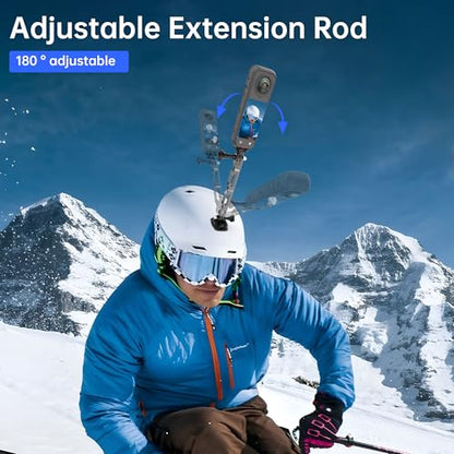 Universal Action Camera Mount Bundle for Motorcycles & Bikes,1/4" Thread Handlebar Clamp & Adhesive Helmet Kit,Compatible with Insta360 X5/X4/X3/X2,GoPro Hero 13/12/11/10/9,DJI Osmo Action etc - style: Basic