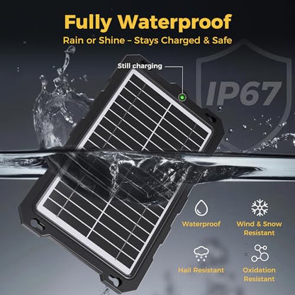 SUNAPEX 12V Solar Battery Charge: 10W Waterproof Portable Solar Panel Kit - Battery Maintainer Trickle Charger - with Upgrade Built in Charge Controller for Car Boat RV Trailer Automotive Motorcycle - size: 10W