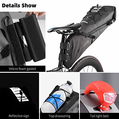 ROCKBROS Bikepacking Bag Waterproof Bike Saddle Bag Large Capacity Bikepacking Seat Bag Road Mountain Bike Seat Bag Max 14L - color: Max 14L