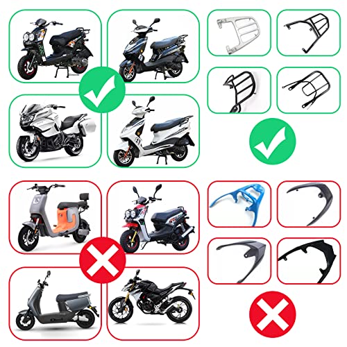 35L Motorcycle Top Case, Motorcycle Daily Tail Box Trunk Lockable Storage Carrier Plastic Case with Soft Backrest Universal Mounting for Helmet Luggage, Waterproof Motorcycle Top Box - Black