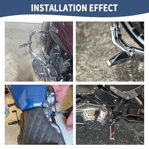 Motorcycle Foot Pegs Phantom Pegs Male Mount Footrest for Harley Dyna Fat Bob Low Rider Touring Road Glide Road King Street Glide Electra Glide Sportster XL 883 Softail Breakout Universal (Black) - color: Black