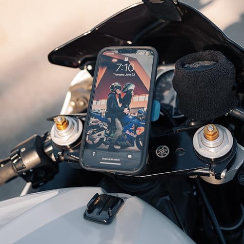 Quad Lock Fork Stem Motorcycle Phone Mount (V2) with MAG Phone Case and Vibration Dampener for Galaxy S24+ - size: Galaxy S24+