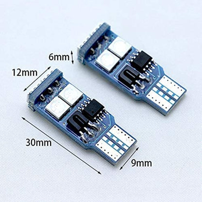 Cottonbell 194 W5W 168 RGB T10 LED Light Bulb with Remote Control Atmosphere Lights for Car Interior/Map/Dome/Door/License Plate Light Courtesy Lights 6 pack - size: T10