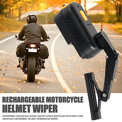 Motorcycle Helmet Wiper, 1200mAh Rechargeable Motorcycle Helmet Windshield Wiper, 2 Adjustable Speeds Retractable Universal, Universal Waterproof Helmett Windshield Wipers, Compatible with Most Visor