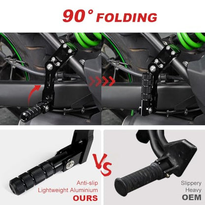 Xitomer 1.25" Foot pegs Adjustable Highway Peg Mounts Compatible with TW200 Tenere 700 MT-09 Tracer 900 / GT TDM 900 Motorcycle Highway Peg Mounts Footrest (130mm) - size: 130mm