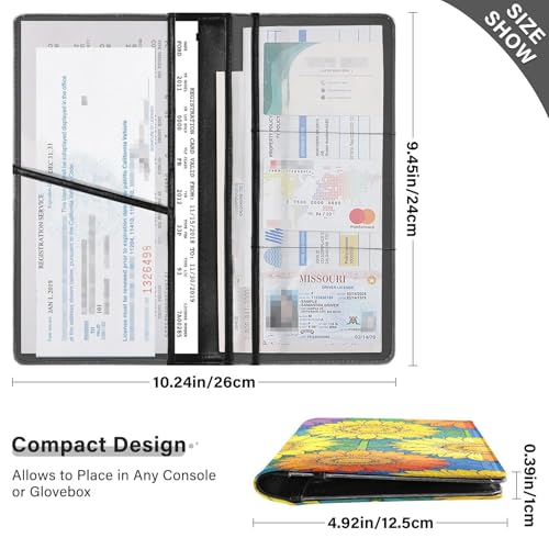 GuoChe Pu Leather Registration and Insurance Card Holder Men Women Document Wallet for any Car, Truck, Motorcycle, Trailer or Boat Rainbow Sunflower Lgbtq Flag Pride Month - color: 16