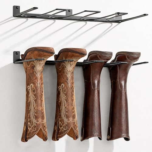 ORLESS Wader Hangers 4-Pair Boot Rack Garage Storage, Cowboy Boot Holder, Metal Wire Organizer for Entryway