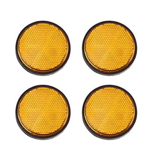 uxcell 4pcs 6mm Yellow Plastic Screw Mount Reflective Warning Motorcycle Reflector