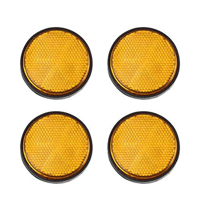 uxcell 4pcs 6mm Yellow Plastic Screw Mount Reflective Warning Motorcycle Reflector