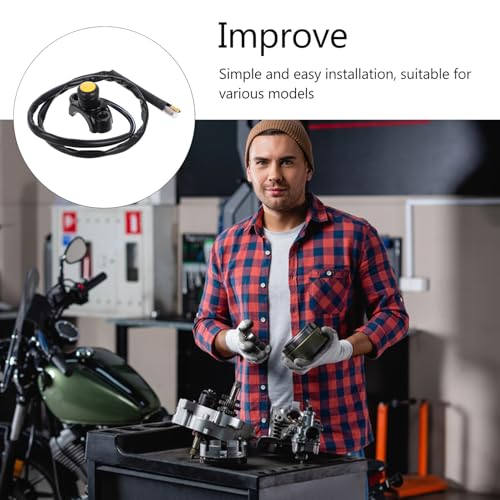 Abaodam Universal Motorcycle Handlebar Switch for Ignition and Headlight Control, Waterproof Electric Fog Light and Turn Signal Switch with Yellow Non-Lock Button for Off-Road and Urban