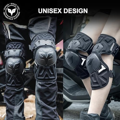 DUHAN Motorcycle Knee Pads Adjustable Motorcycle Knee Shin Guards Protector Gear for Motorcycle/Motocross/MTB/Racing/Skating