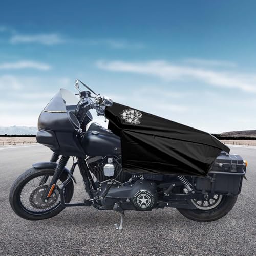 GARGOYLE BELLS Motorcycle Cover Seat Shade Cover Bike Covers Lightweight Half Covers Outdoor Sun Protection All Season Fits Various Motorcycle Models - Black with Skull, M - color: Black With Skull, size: M