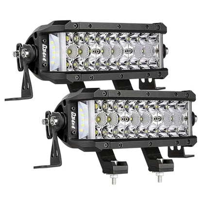 8 Inch LED Light Bar, 2Pcs 204W Side Shooter LED Light Pods Triple Row Off Road Driving Spot Flood Combo Beam Fog Work Light Bumper Bar for Trucks UTV ATV SUV Tractor Boat - size: 2Pcs 7.5 Inch