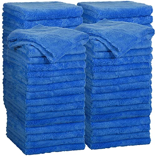 Shimeyao 30 Pcs 16 x 16 Inch Microfiber Towels for Cars, 500 GSM Edgeless Plush Car Detailing Towels, Lint Free Scratch Free Cleaning Cloths for Drying, Washing, Polishing, Waxing, Home (Dark Blue) - color: Dark Blue, size: 16 x 16 Inch