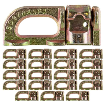 US Cargo Control L Track Double Stud Fitting (20 Pack) 5,000 Pounds Break Strength, Use with L Track Rails in Truck Bed or Trailer to tie Down ATV, Motorcycle, Automatic Locking with Spring Release - size: 20 units