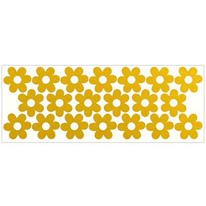 LiteMark Reflective Petal Flower Power Vinyl Stickers, Great for Laptop, Phone, Helmets, Bicycles - Yellow, Pack of 20 Pcs - color: Yellow