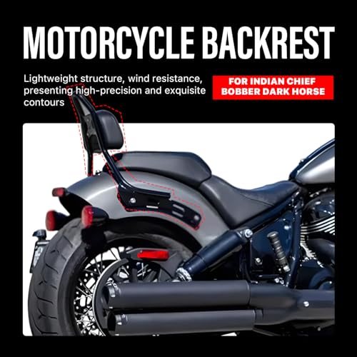Motorcycle Passenger Backrest for Indian Chief Bobber Dark Horse 2022-2023, Road Glide Sissy Bar, Detachable Passenger Assembly Backrest Pad (Black)