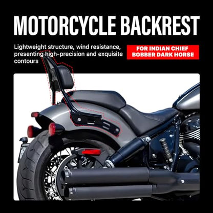 Motorcycle Passenger Backrest for Indian Chief Bobber Dark Horse 2022-2023, Road Glide Sissy Bar, Detachable Passenger Assembly Backrest Pad (Black)