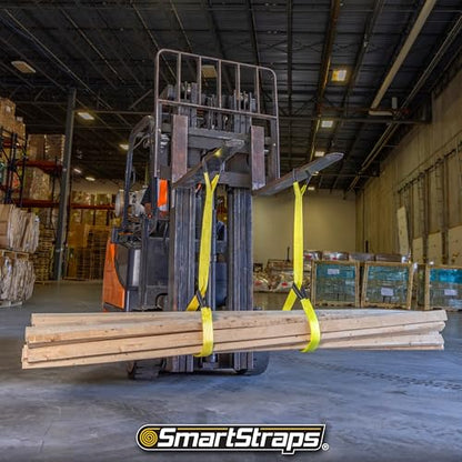 SmartStraps 2”x6’ Nylon Webbing Sling (1pk) – 6,400lb Vertical Lifting Capacity – Safely Lift Heavy Loads, Made with Strong Flexible Webbing, Small, Yellow - size: 6' 6400 lb.