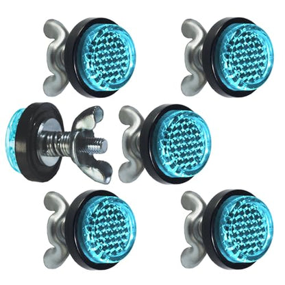 Blue Reflector Motorcycle License Plate Bolts and Nuts - color: Blue